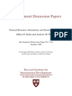 Natural Resource Abundance and Economic Growth - Jeffrey D. Sachs and Andrew M. Warner
