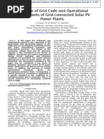 Overview of Grid Code and Operational Requirements of Grid-connected Solar PV Power Plants