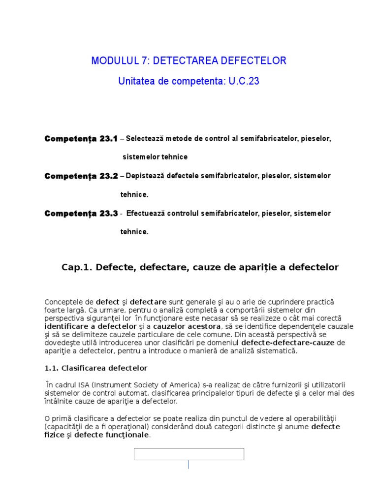 Detectarea Defectelor | PDF