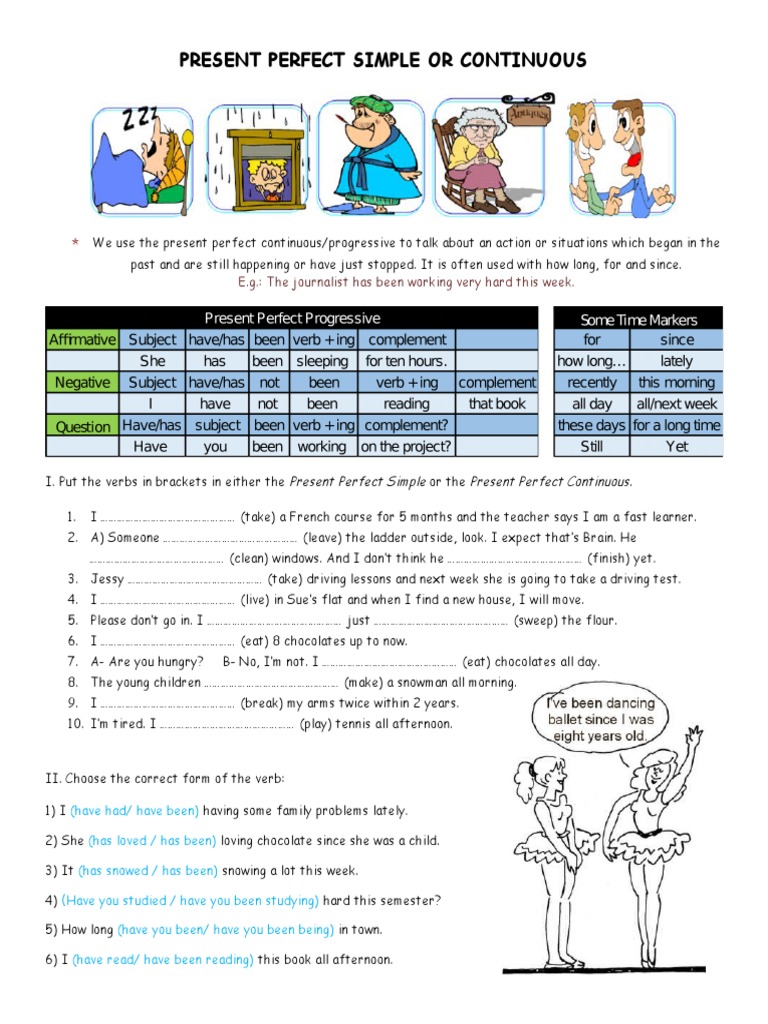 Present Perfect Simple and Continuous | PDF | Perfect (Grammar) | Ellipsis