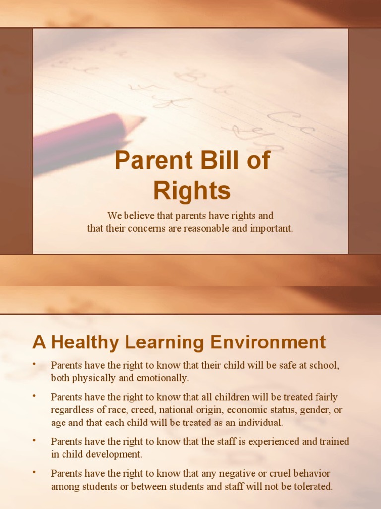 Parent Bill of Rights | PDF | Wellness