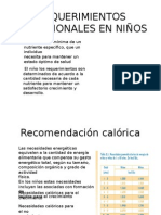 Requerimientos Nutricionales en Niños