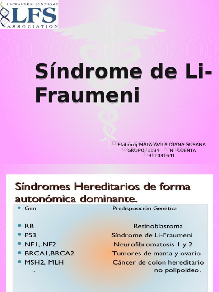Sindrome Li Fraumeni | PDF | Gen supresor de tumores | Cáncer
