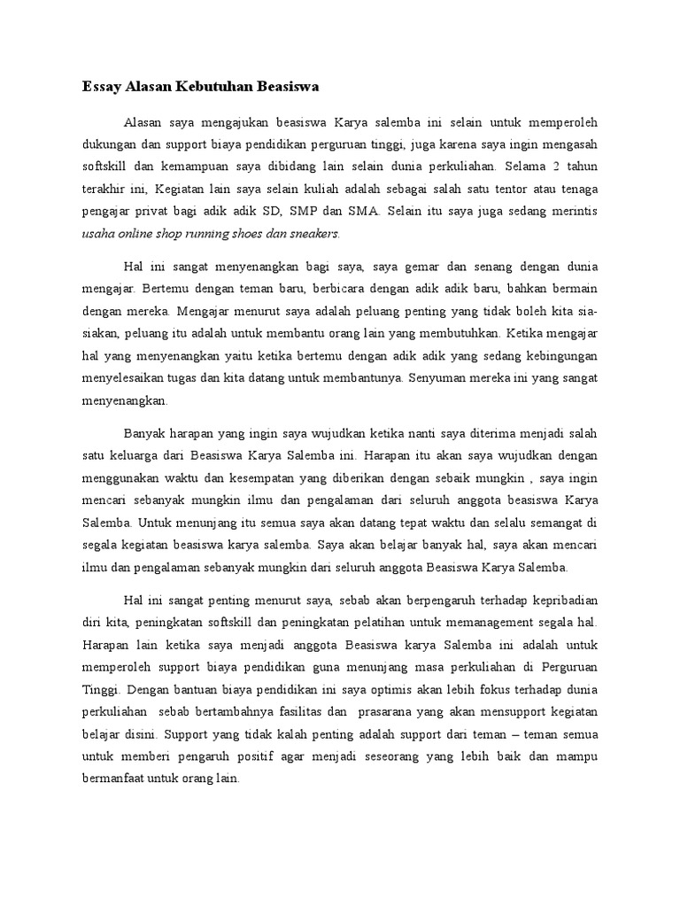 Personal statement for scholarship 500 words pdf picture