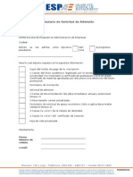 PRO08020101 Formulario de Solicitud de Admisión