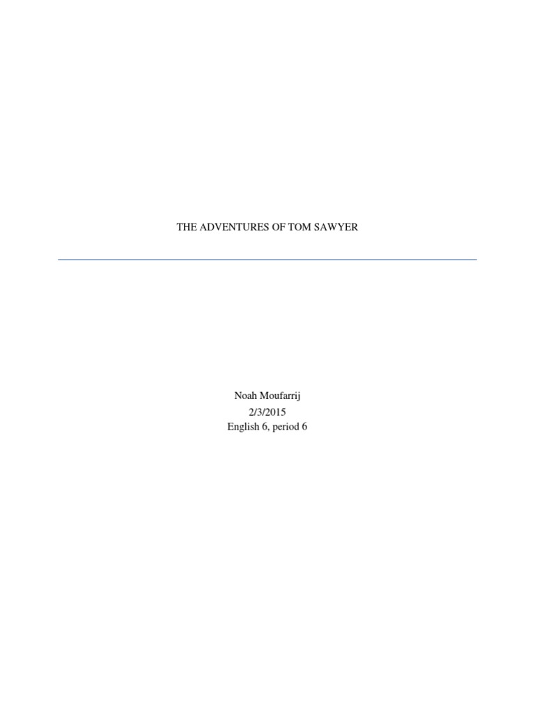 tom sawyer essay