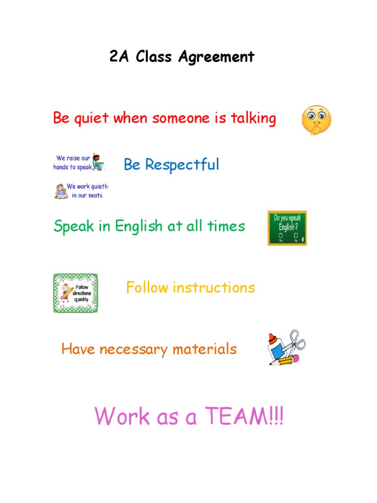 2a Class Agreement | PDF | Language Arts & Discipline