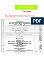 Estimate: SL.N o Description Unit Rate