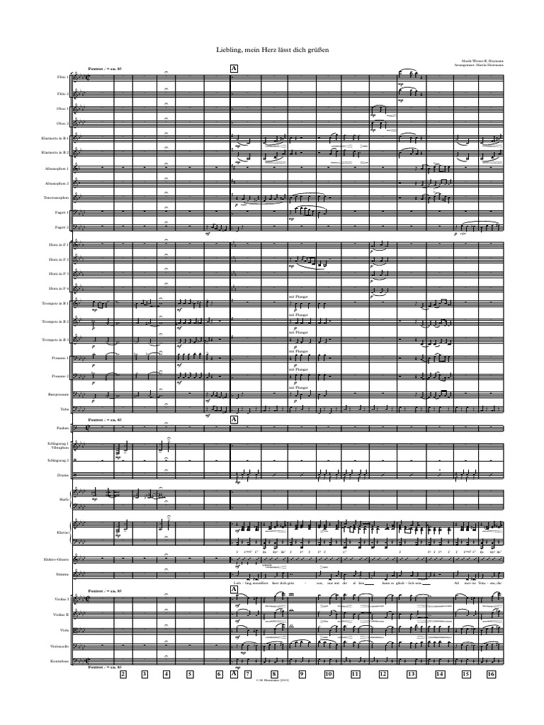 Liebling, Mein Herz Lässt Dich Grüßen - Partiturausschnitt | PDF