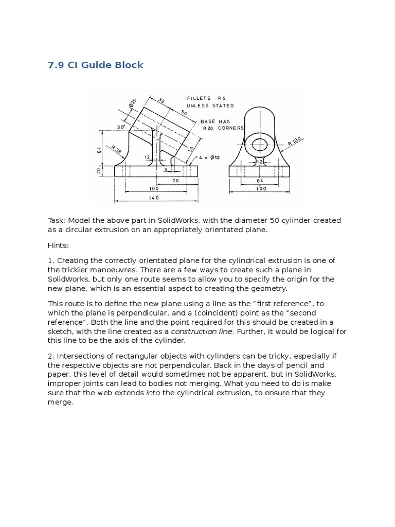 SolidWorks Cylinder Extrusion Guide | PDF