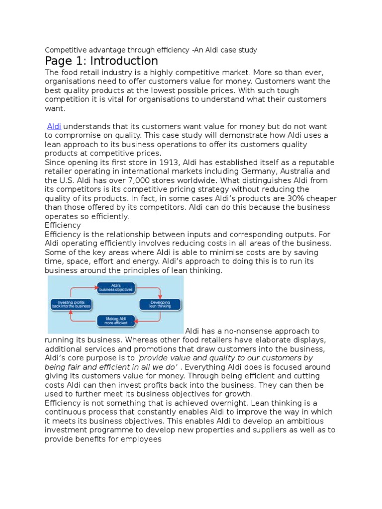 Aldi's Competitive Advantage Explained | PDF | Lean Manufacturing | Retail