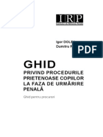 Ghid Privind Procedurile Prietenoase Copiilor La Faza de Urmarire Penala