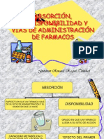 Absorción, Biodisponibilidad y Vias de Administración de Farmacos