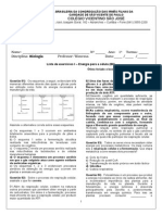 Lista de Exercícios Energia para A Célula