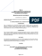 Reglamento Especìfico de Construcción de Edificaciones en Áreas Residenciales Del Municipio de Guatemala