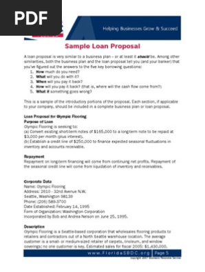 loan proposal sample