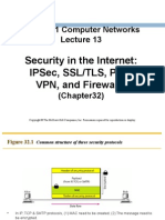 Computer Networks 13 Security in The Internet IPSec SSLTLS PGP VPN and Firewalls