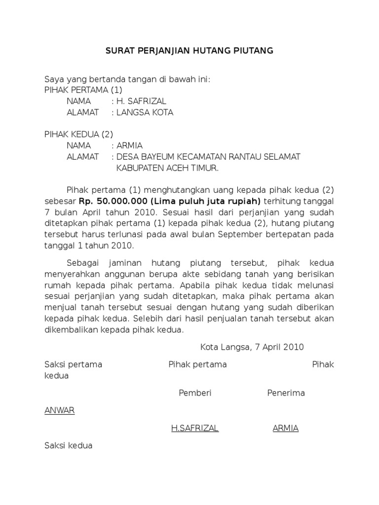 Contoh Surat Kutip Hutang  Maybe you would like to learn more about