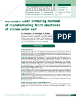 Selective Laser Sintering Method of Manufacturing Front Electrode of Silicon Solar Cell