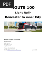 Download Route 100 Light Rail - Doncaster to Inner City by Victorian Transport Action Group VTAG Version 2 by Yarra Campaign for Action on Transport YCAT SN265327455 doc pdf