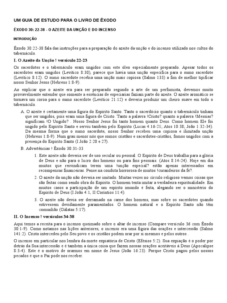 Estudo Do Livro De Exodo Capitulo Por Capitulo Pdf Resenhas de Livros