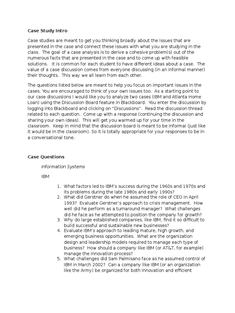Case Study Analysis Guide: IBM & Hilton | PDF | Customer Relationship ...