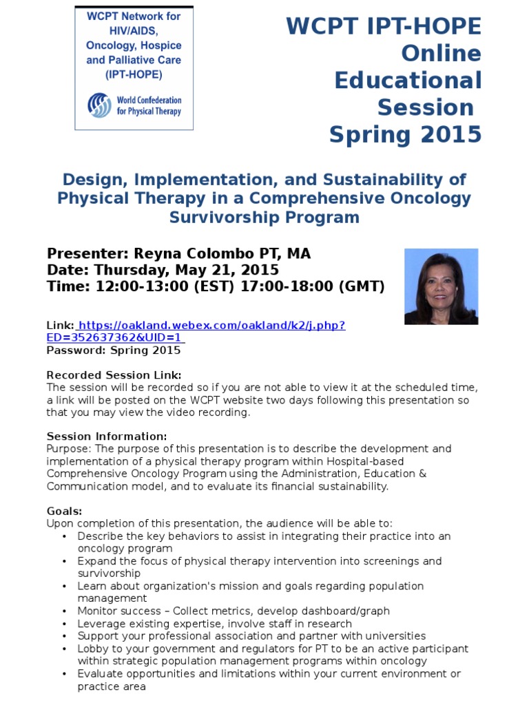 Design, Implementation, and Sustainability of Physical Therapy in A ...