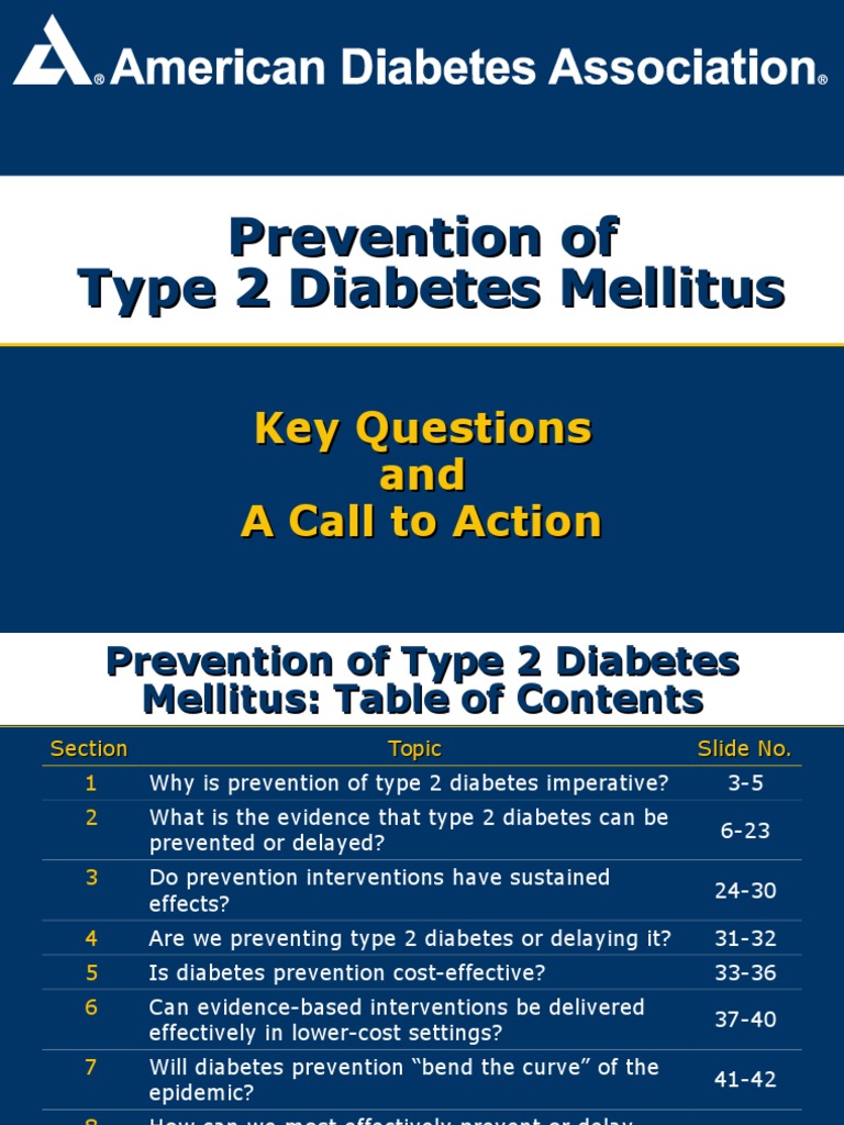 ADA Prevention Slide Set | PDF | Prediabetes | Diabetes Mellitus Type 2