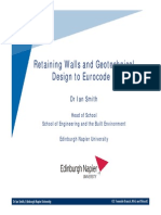 Retaining Walls and Geotechnical Design to Eurocode 7