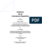 Historia de La Literatura Espanola Primer Periodo Desde Sus Origenes Hasta Carlos v 0