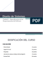Diseño de Sistemas - Unidad I - Especificación Requerimientos Software