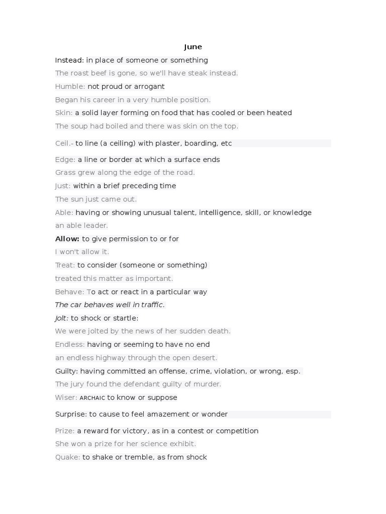 Vocabulary Definitions and Examples | PDF | Art | Young Adult