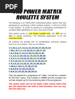 Power Matrix Roulette System