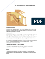 Vista Isométrica de Los Componentes de Una Escalera de Madera