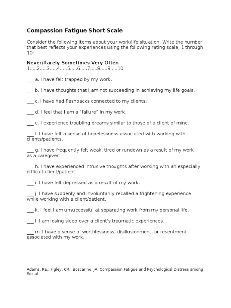 Compassion Fatigue Short Scale.doc