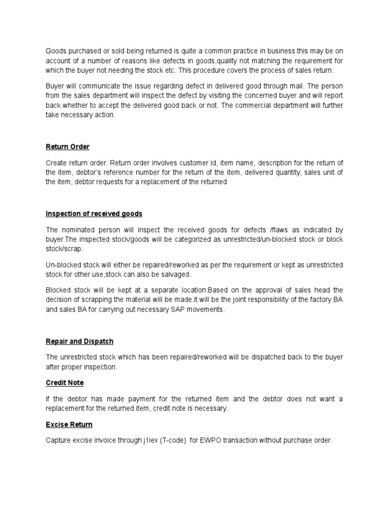 Sales Return Report | PDF | Invoice | Business