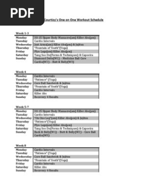 One on One Schedule