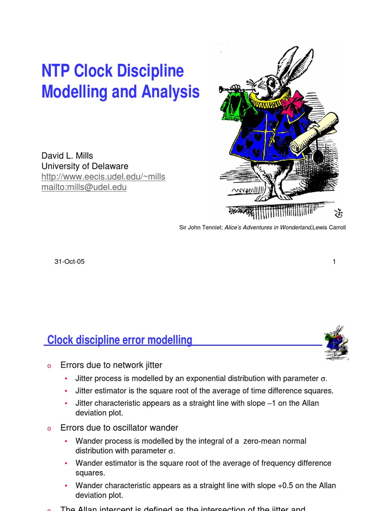 NTP Clock Discipline Modelling and Analysis: David L. Mills University ...