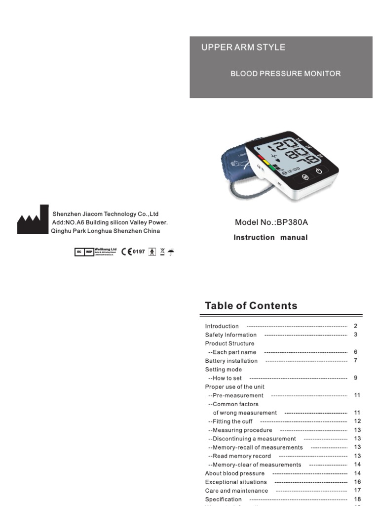 Instruction ManualBP380A.pdf Blood Pressure Hypertension