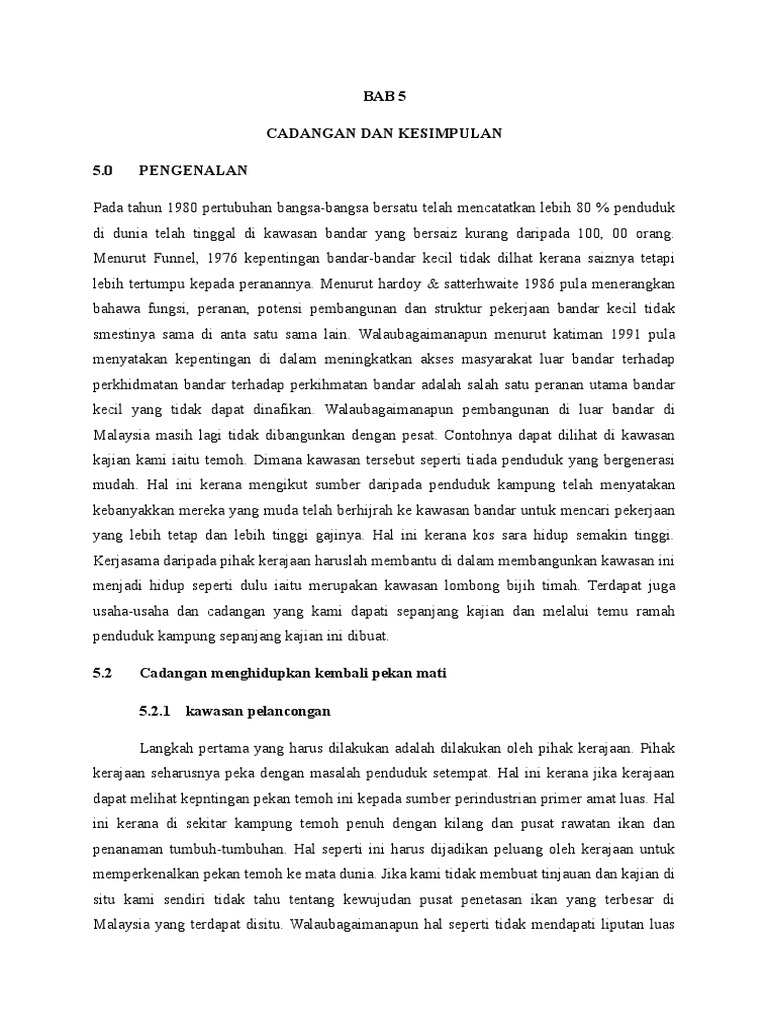 Cadangan Dan Kesimpulan