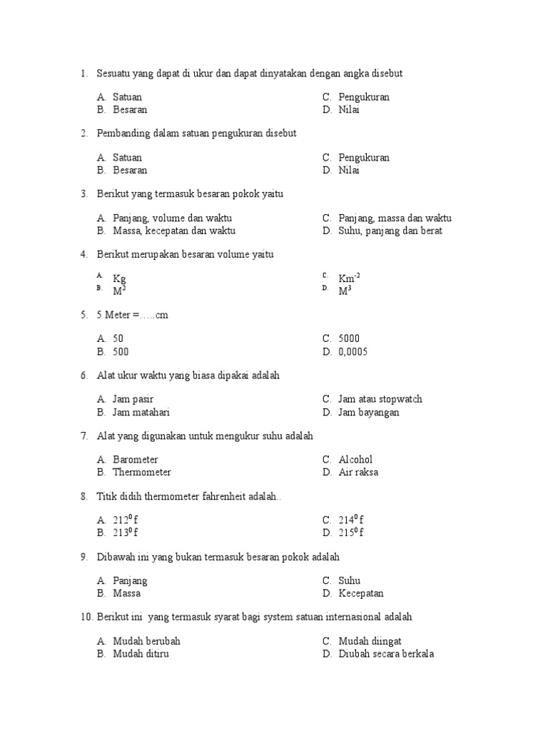 Soal Ipa Smp Kelas Vii
