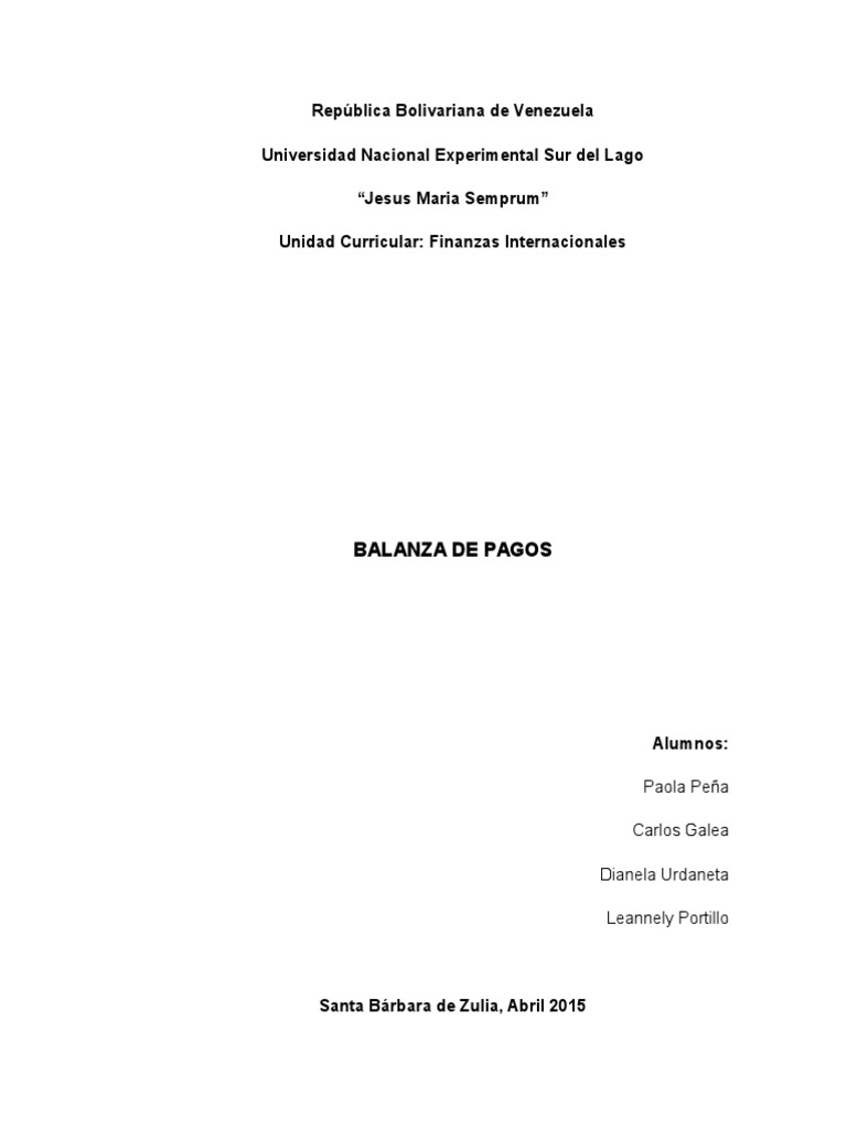 Balanza de Pagos: Conceptos Clave y Cuentas | PDF | Balance de pagos ...
