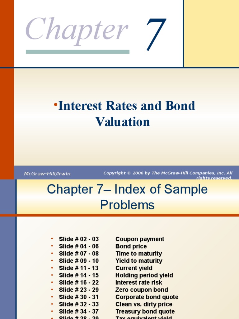 CH07new-Bond Price PPT With Ref. Answer | PDF | Bonds (Finance) | Yield  (Finance)
