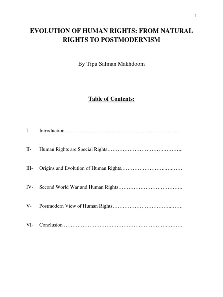 Evolution of Human Rights: From Natural Rights To Postmodernism | PDF ...