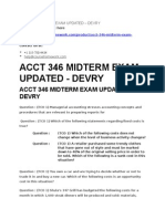 Acct 346 Midterm Exam Updated – Devry