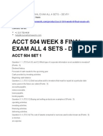Acct 504 Week 8 Final Exam All 4 Sets - Devry