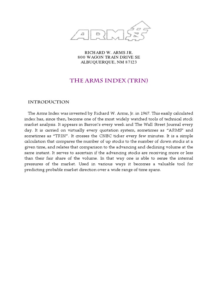 The Arms IndexEn PDF Market Trend Stock Market Index