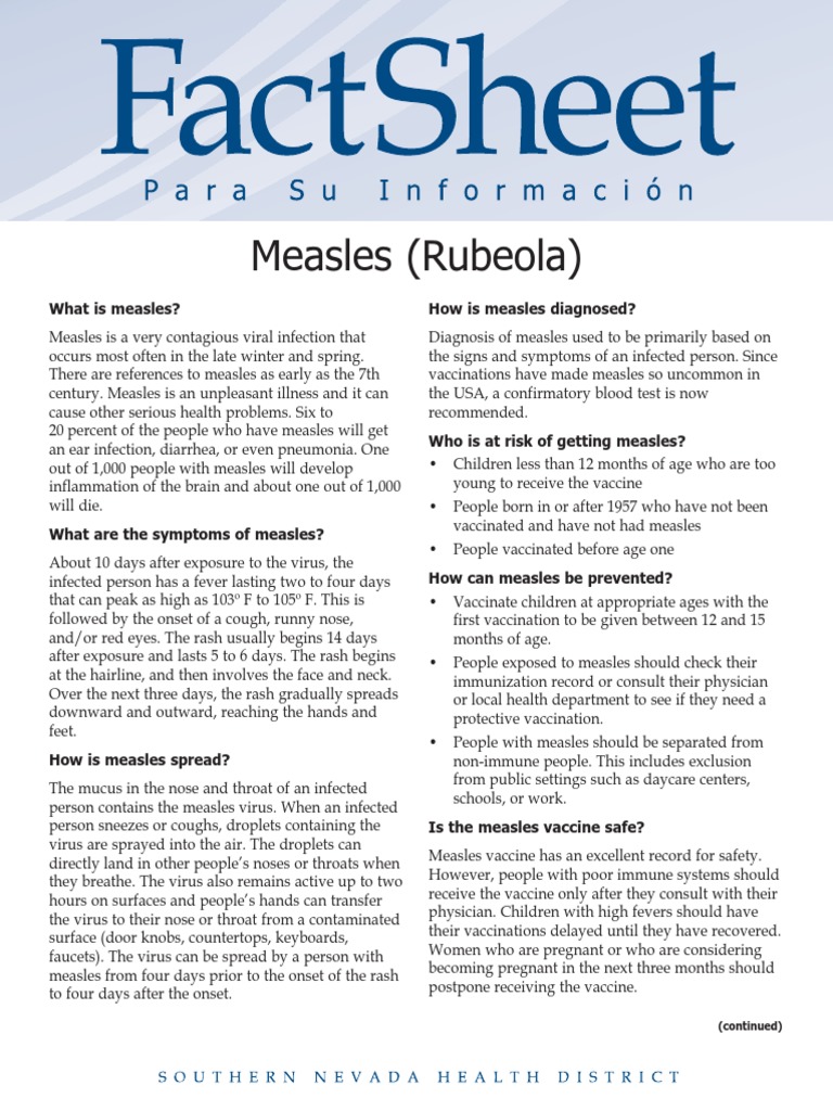 Measles Overview and Prevention Guide | PDF | Measles | Infection