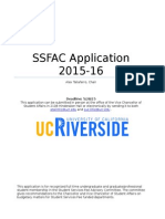 SSFAC Application 2015-16: Atali001@ucr - Edu Sue - Lillie@ucr - Edu