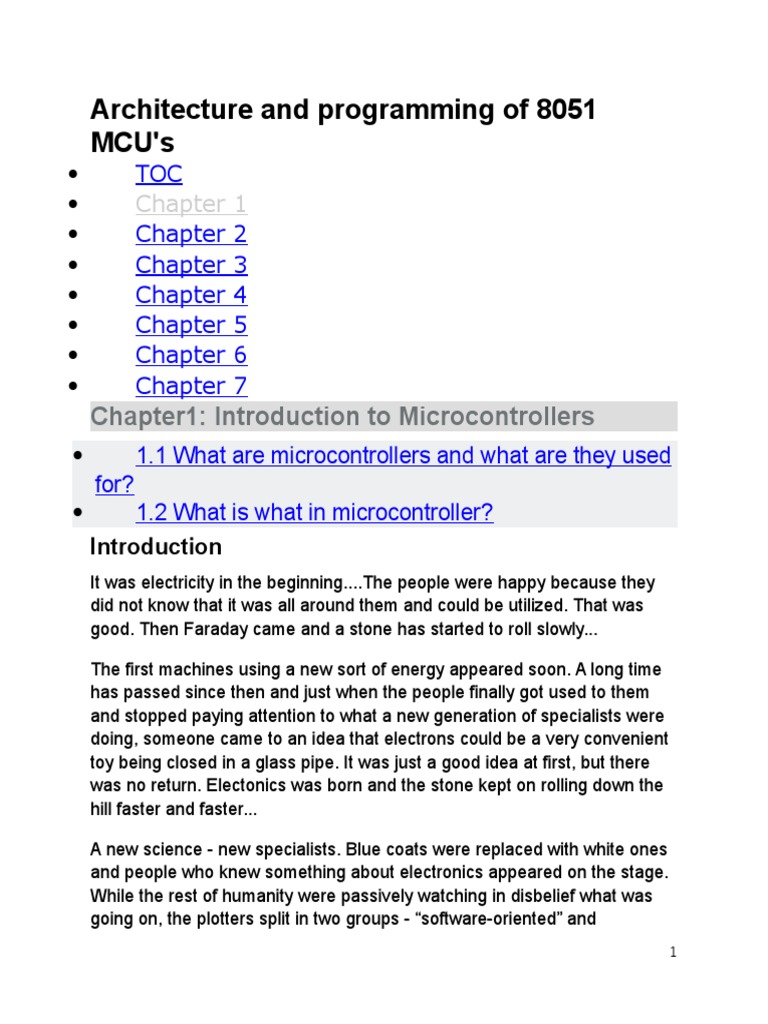Architecture and Programming of 8051 MCU's: Chapter1: Introduction To ...